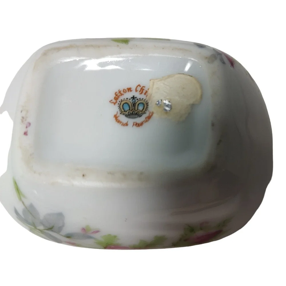 Vintage Lefton China‎ Open Sugar Bowl Small Rose Handpainted Porcelain 1950s SEE
